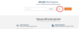 screenshot of Ahrefs site explorer